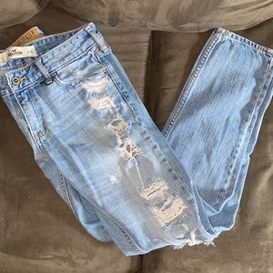 Hollister distressed light blues washed jeans